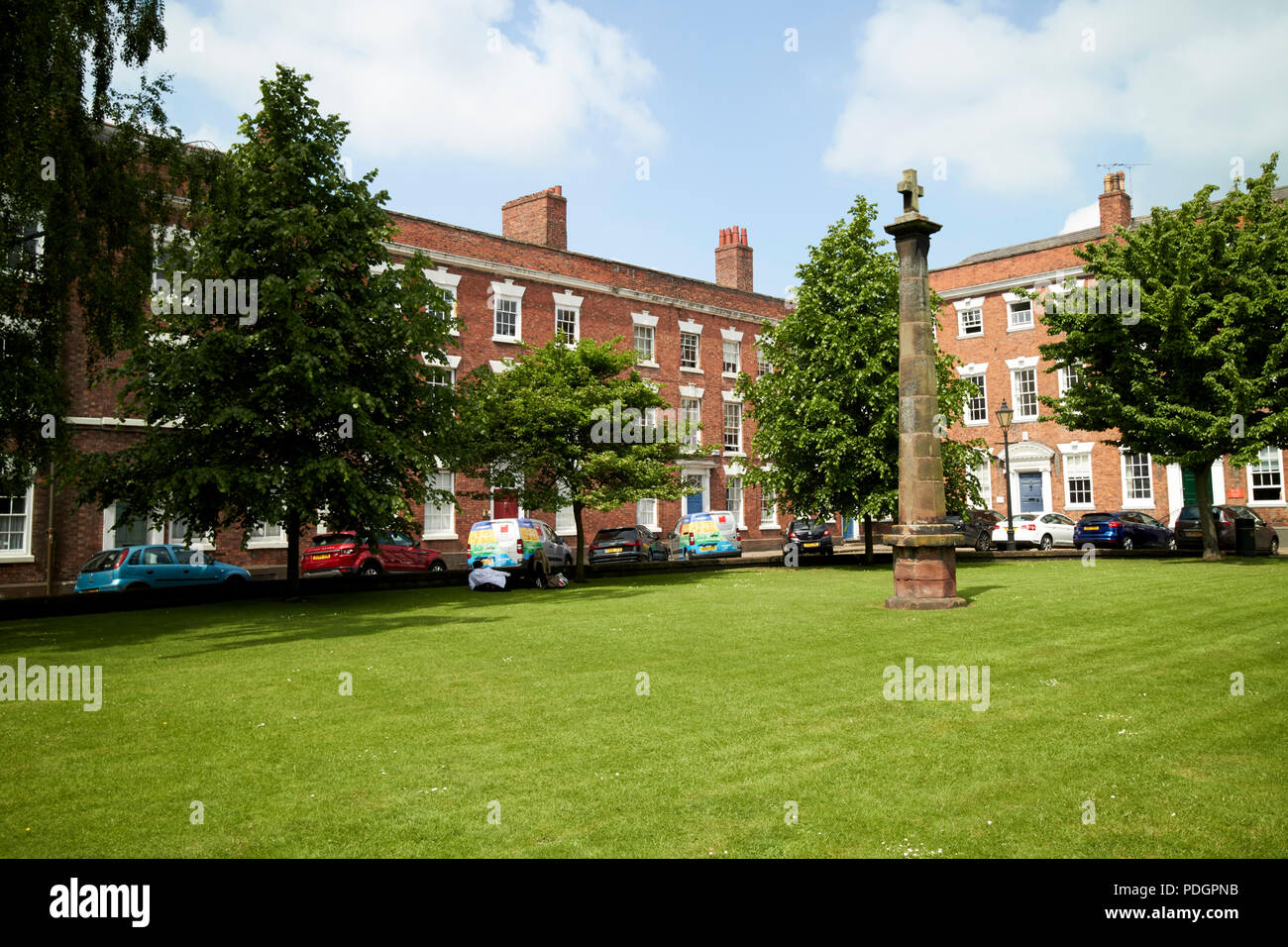Abbey square georgischen aufgeführten square Chester Cheshire England Großbritannien Stockfoto