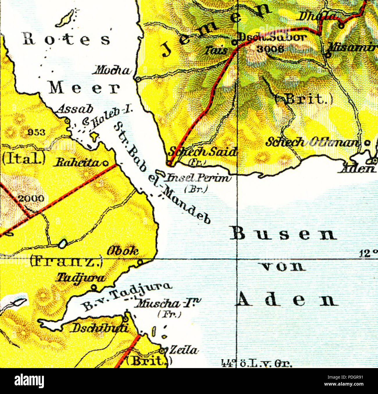 199 Lange diercke Sachsen / Bab el Mandeb Stockfoto