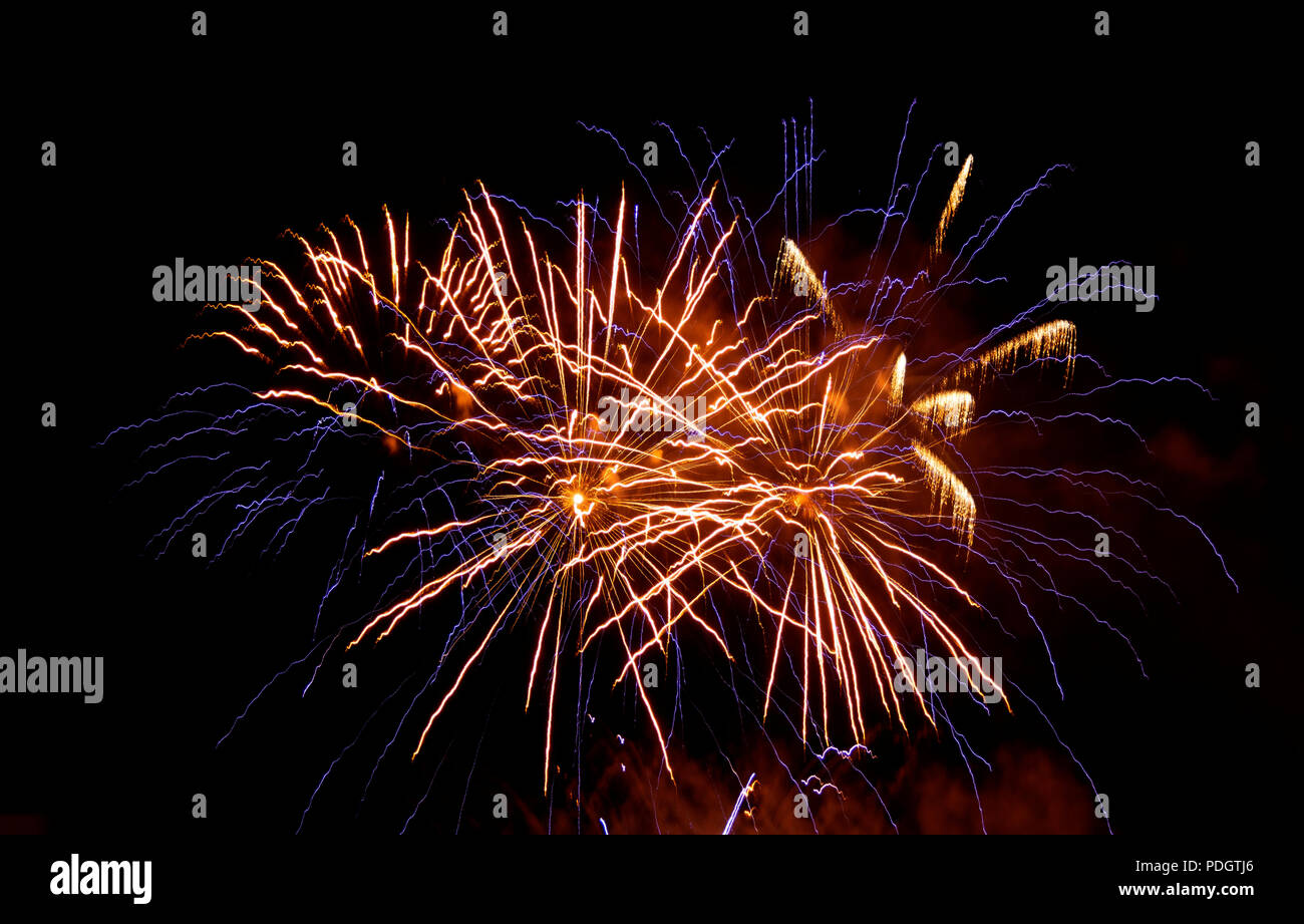 Feuerwerk des 14. Juli, Tag der Bastille in Frankreich Stockfoto
