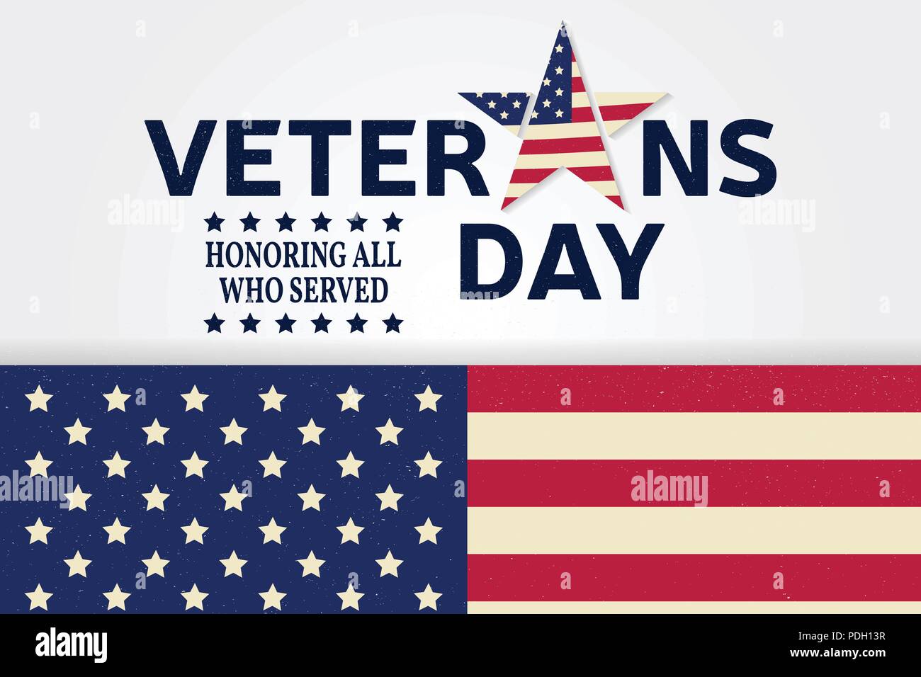 Veterans Day Grußkarte. Ehrt alle, die dienten. Vector Illustration. Stock Vektor