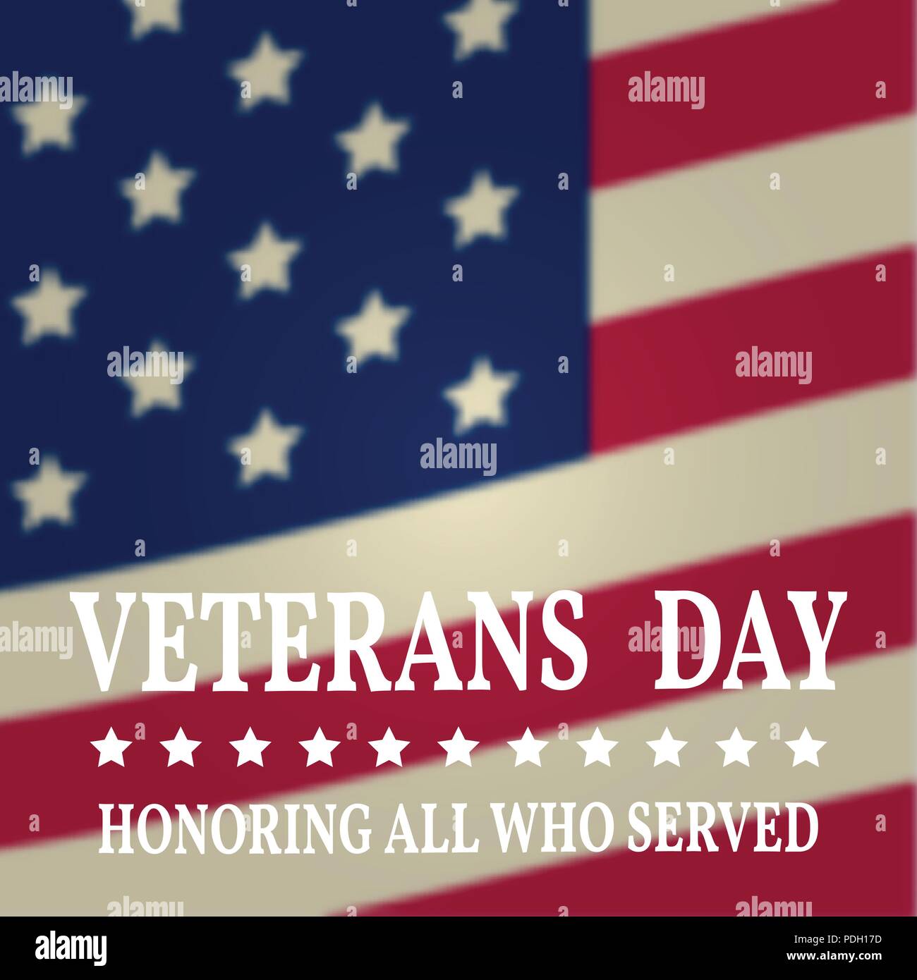 Veterans Day Grußkarte. Ehrt alle, die dienten. Typografie Design für Veterans Day-Vektor. Stock Vektor