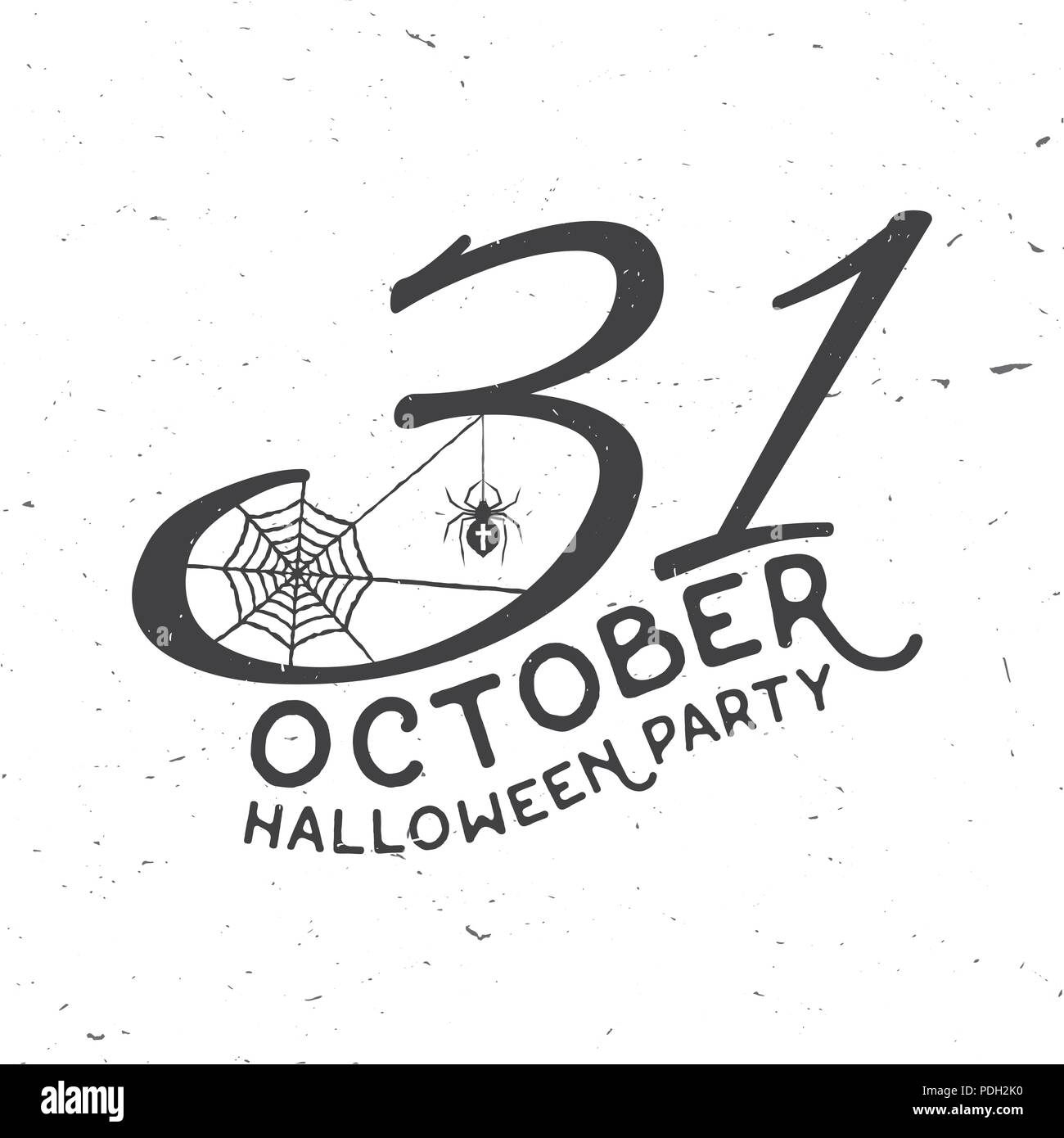 31. Oktober Halloween Party Konzept. Vektor Halloween retro Abzeichen. Konzept für Hemd oder Logo, Print, Stempel. Spinne und Web. Typografie Design - Lager ve Stock Vektor