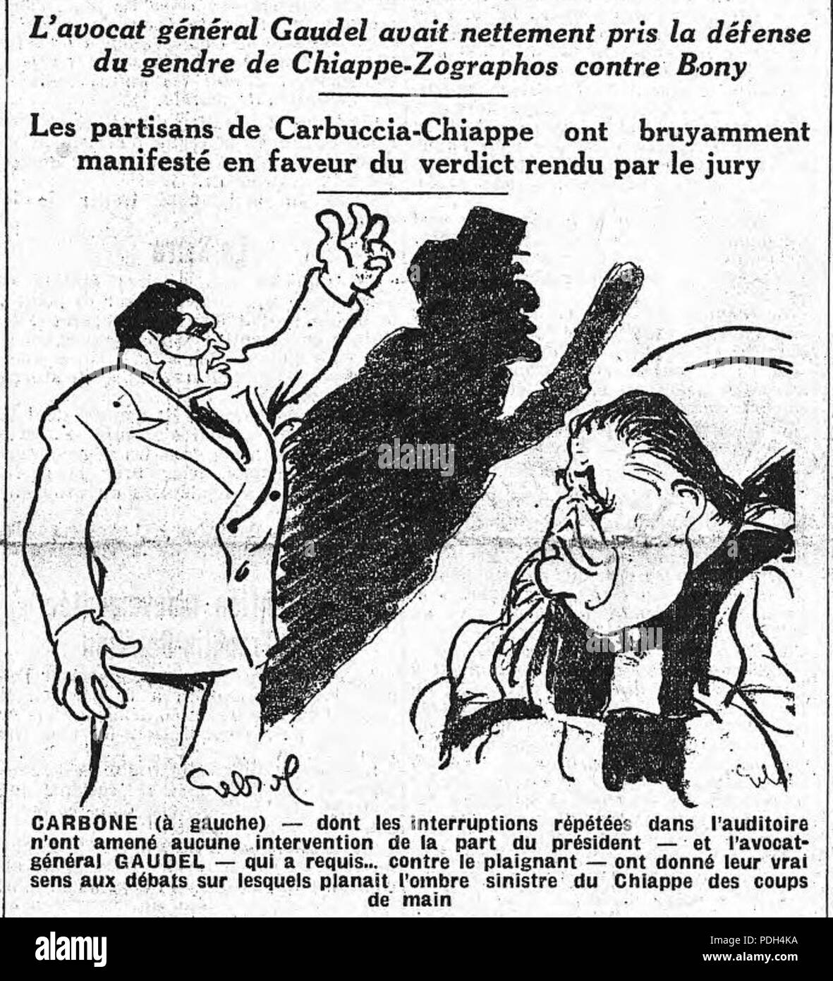 272 Protokoll Bonny-Gringoire-L'Humanité - 1er Dezember 1934 Stockfoto