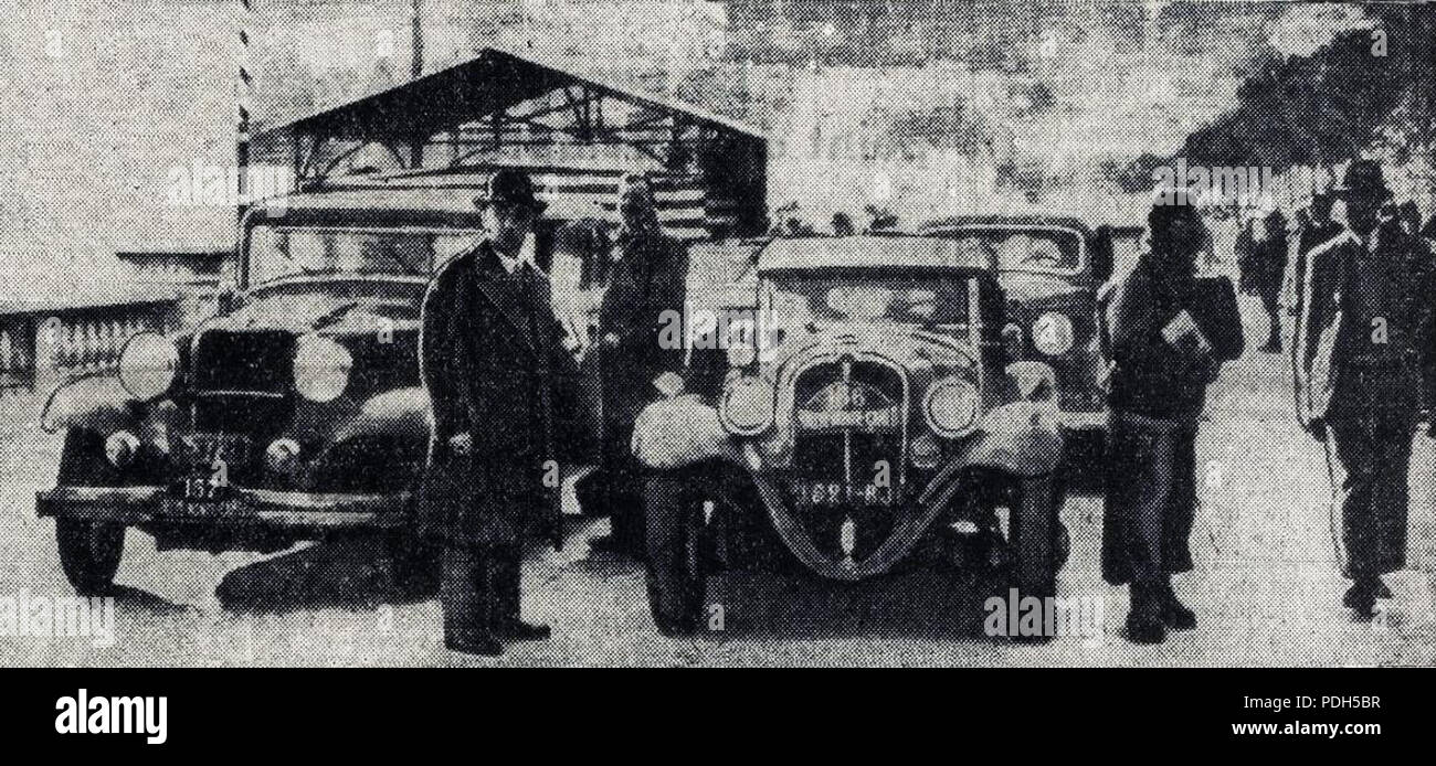 276 Rallye Monte Carlo 1935, arrivée des Konkurrenten Au Quai Albert 1er Stockfoto