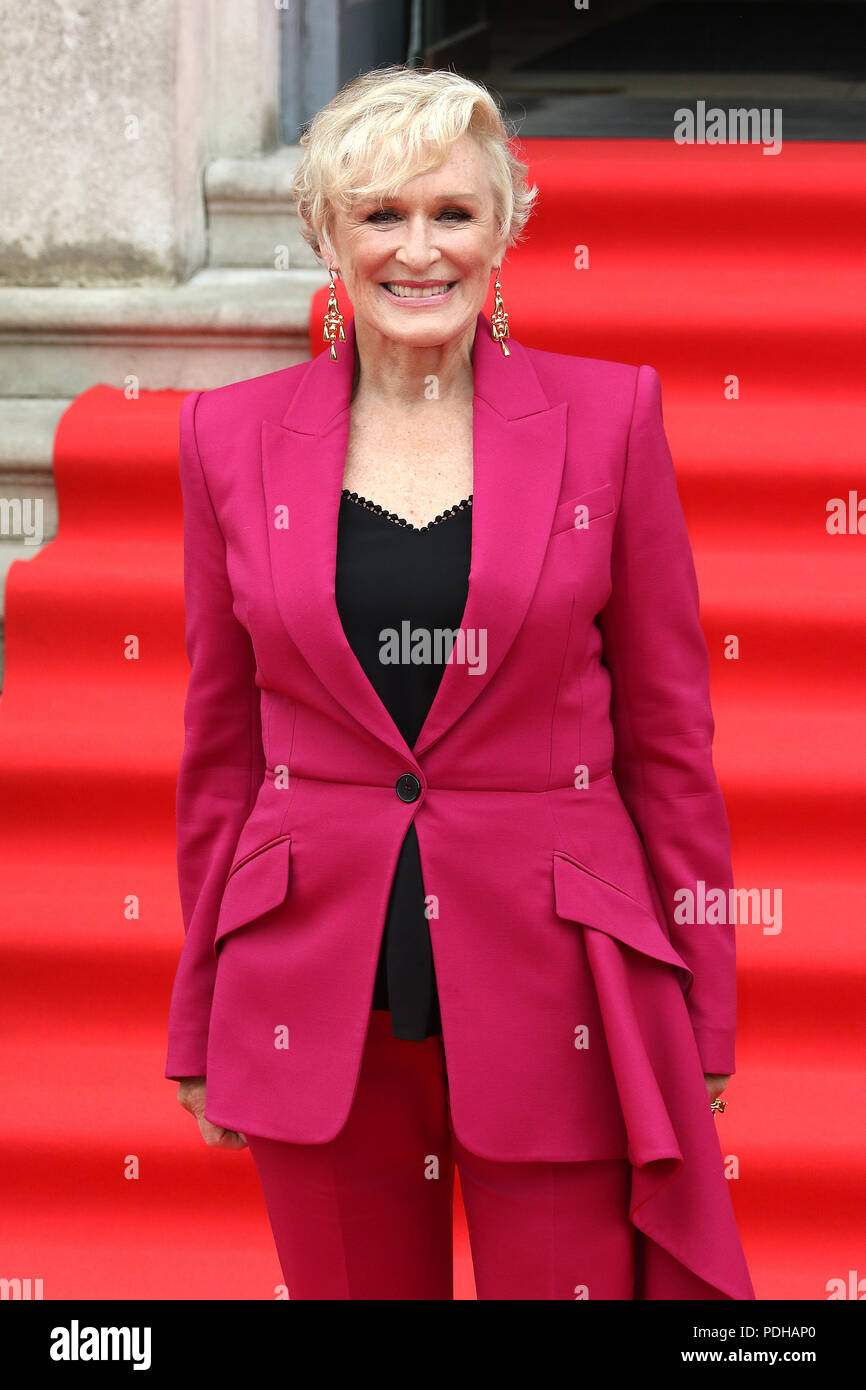 London, UK, 09. August 2018, Glenn Close, Die Frau - UK Premiere Film 4 Sommer-Opening Night, Somerset House River Terrace, London, UK, 09. August 2018, Foto von Richard Goldschmidt Credit: Rich Gold/Alamy leben Nachrichten Stockfoto