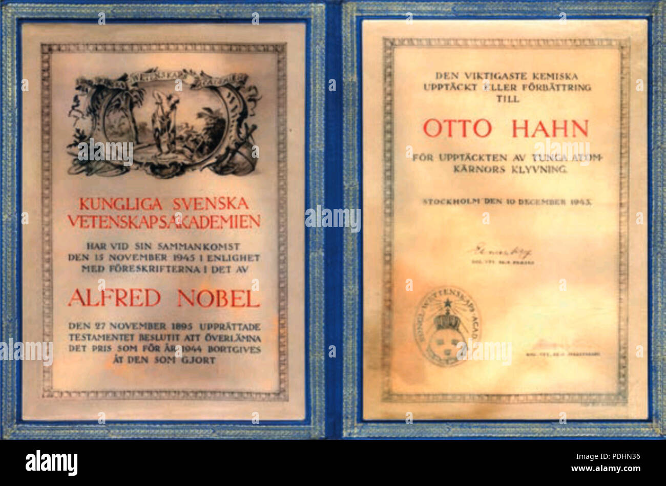 249 Otto Hahn Nobelpreis 1945 - Ein Stockfoto