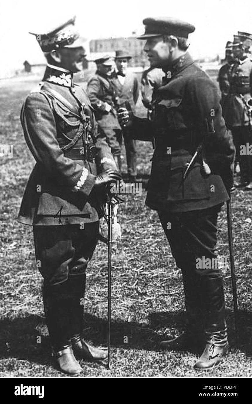 349 Symon Petliura und Antoni Listowski während der polnisch-sowjetischen Krieg Stockfoto