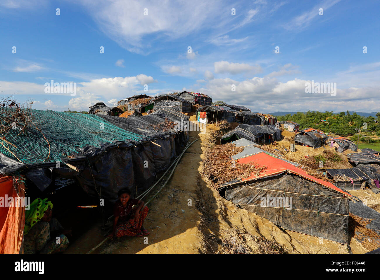 Balukhali Flüchtlingslager bei Ukhiya in Cox's Bazar, Bangladesch Stockfoto