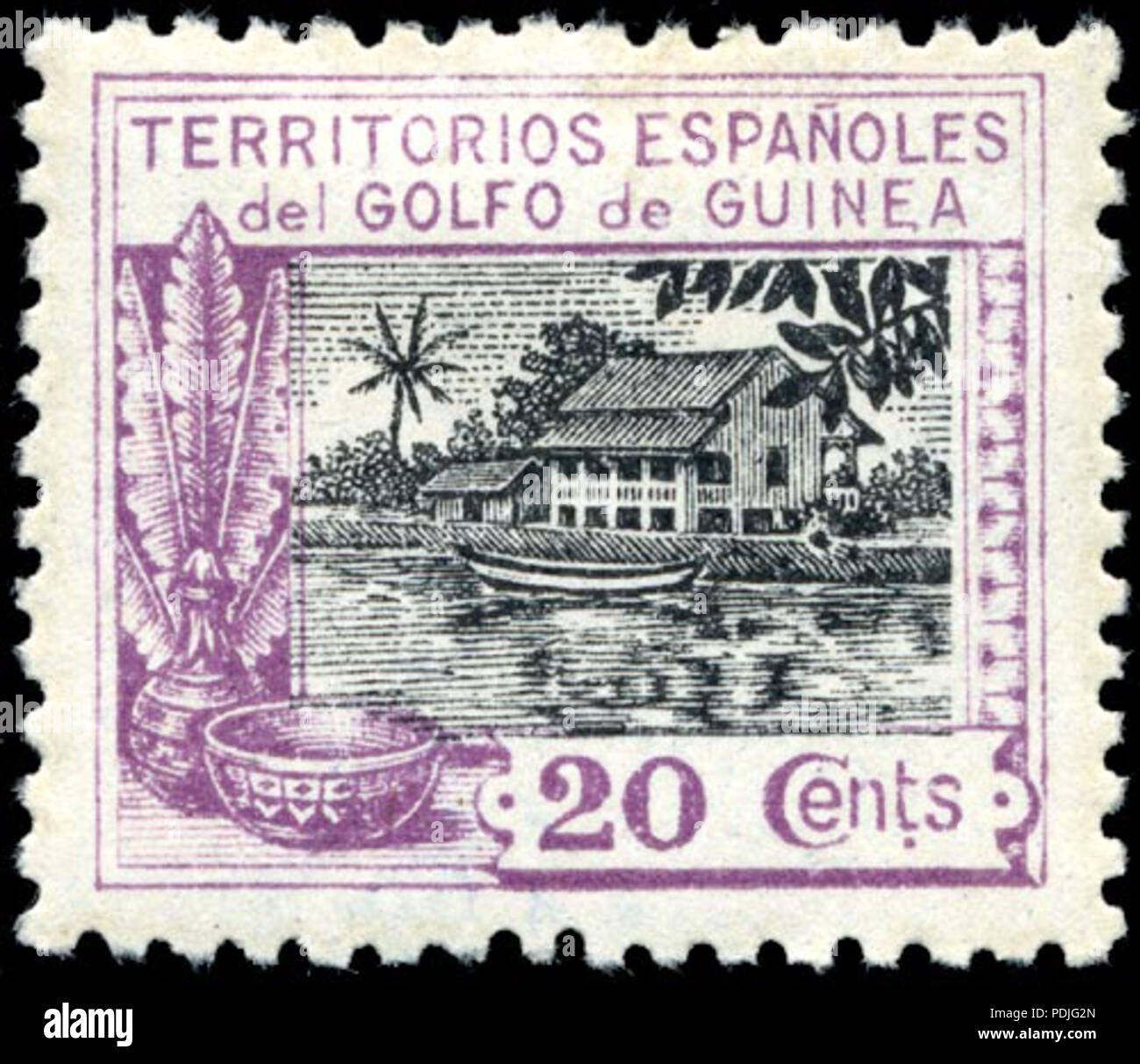 343 Stempel Spanisch Guinea 1924 20c Stockfoto