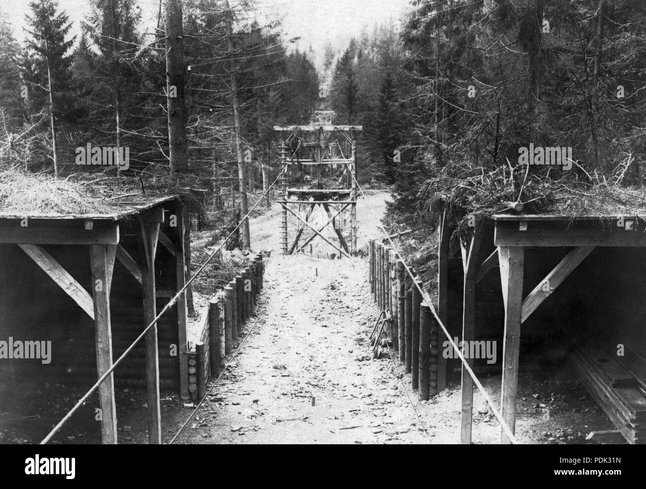 381 Woods, Militär, Seilbahn, Ersten Weltkrieg Fortepan 18441 Stockfoto