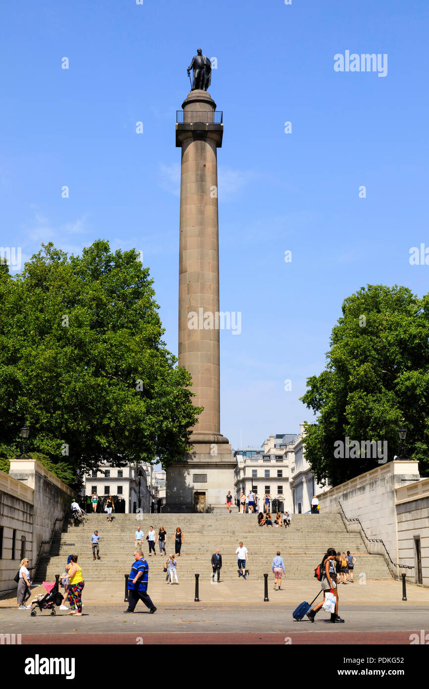 Prinz Friedrich, Herzog von York Denkmal, die Mall und Regent Street. Stadt von Westminster, London, England Stockfoto