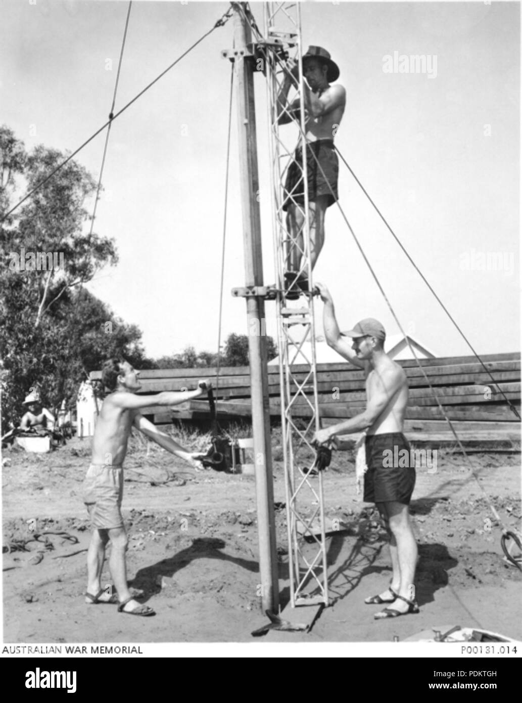 8 ein Radio Antenne für die britische Operation Hurricane Nuclear Test konstruiert werden Stockfoto
