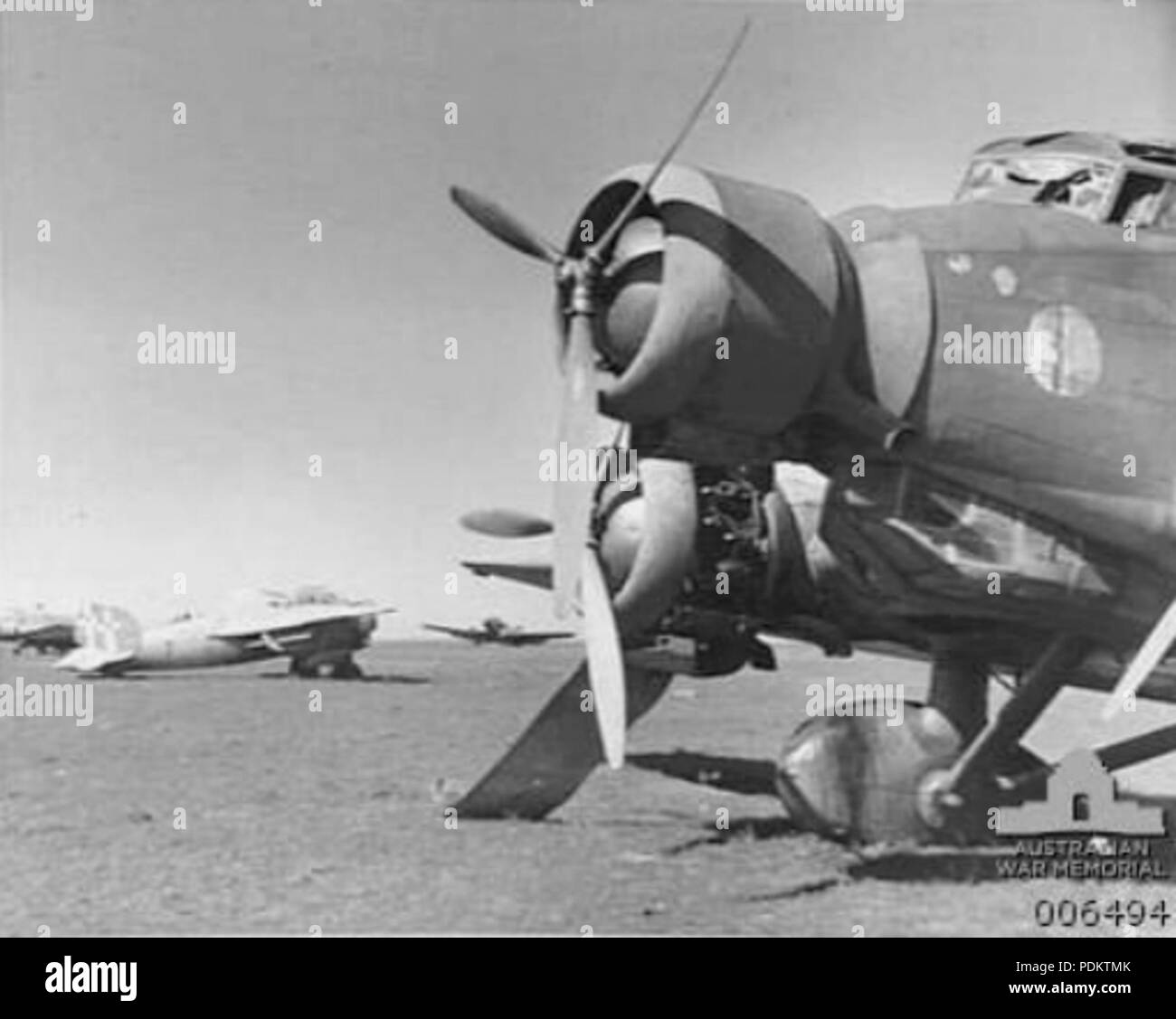 9 Verlassenen italienischen Flugzeugen Bengasi 1941 Stockfoto