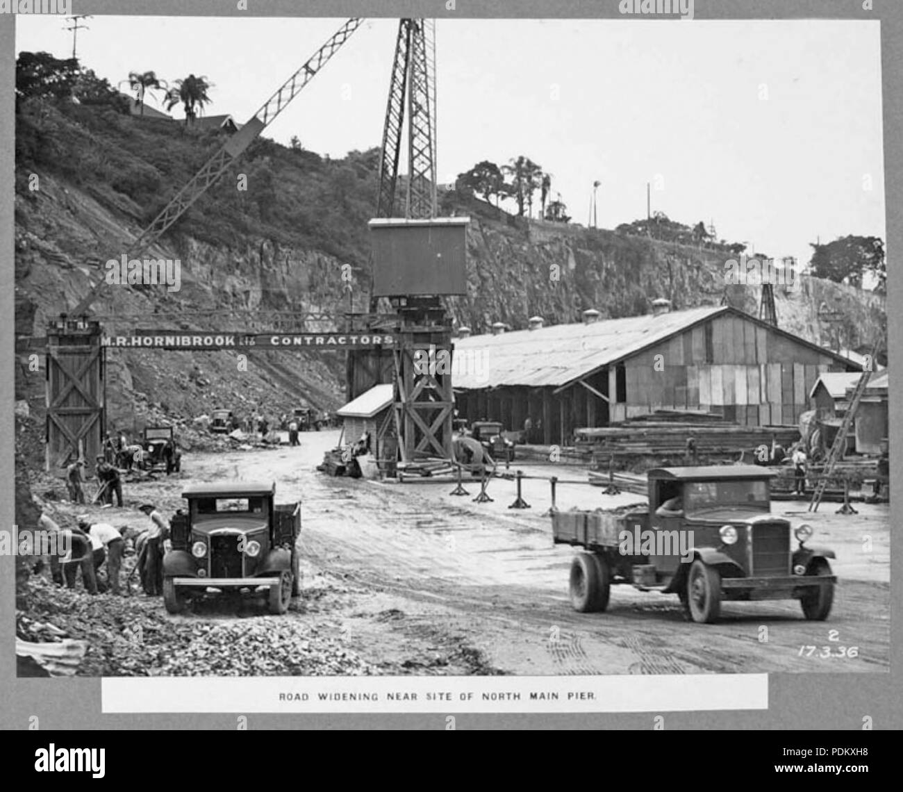 110 Queensland State Archive 3277 Road in der Nähe der North Main Pier März 1936 Erweiterung Stockfoto