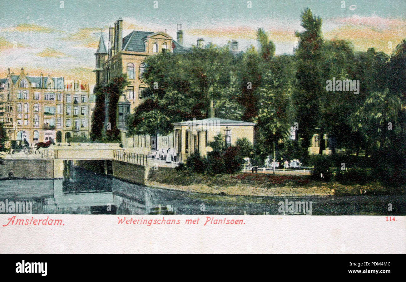 377 Weteringschans met plantsoen voor 1900 Stockfoto