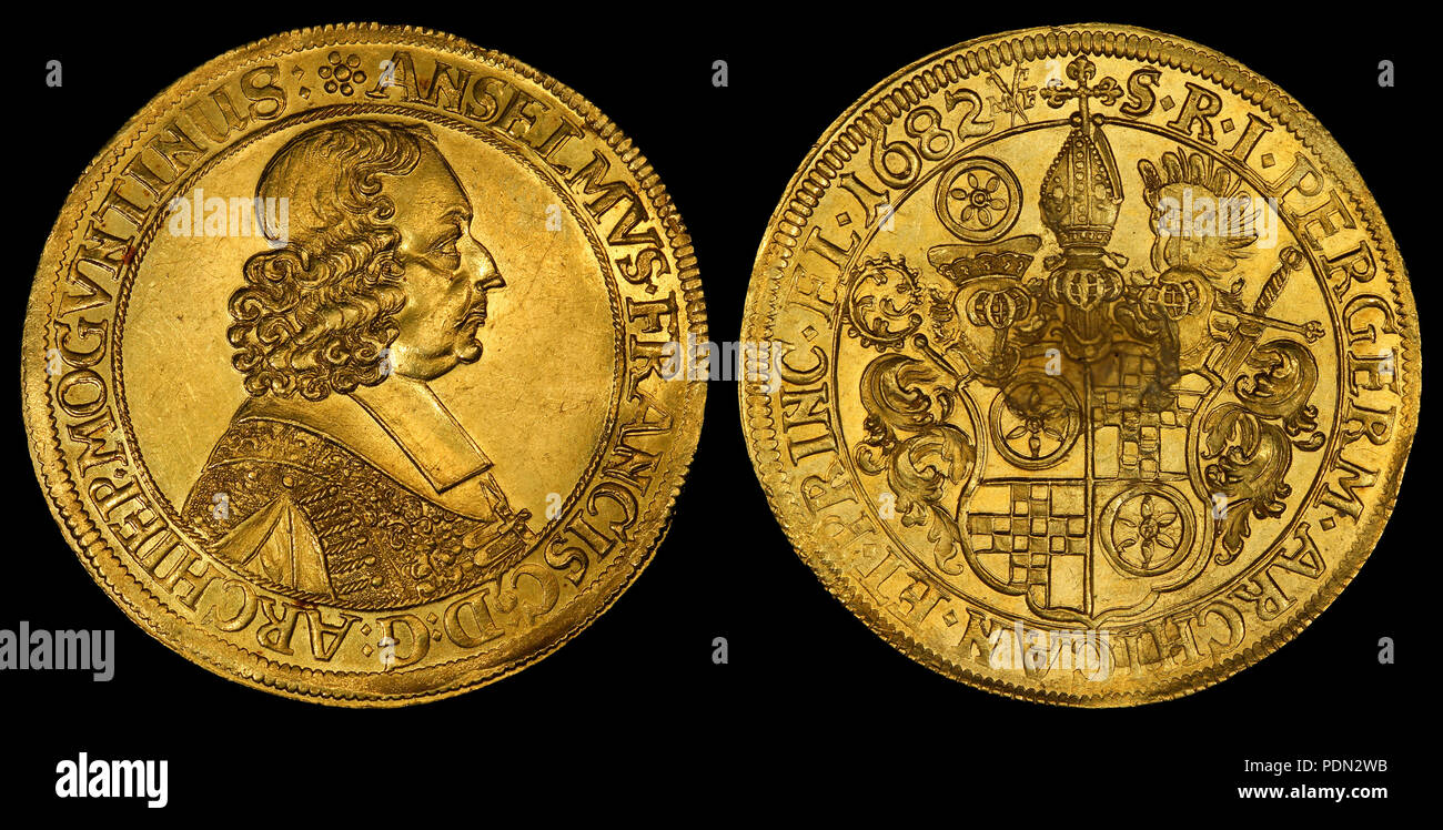 141 Deutsche Staaten Mainz 1682 10 Dukaten Stockfoto