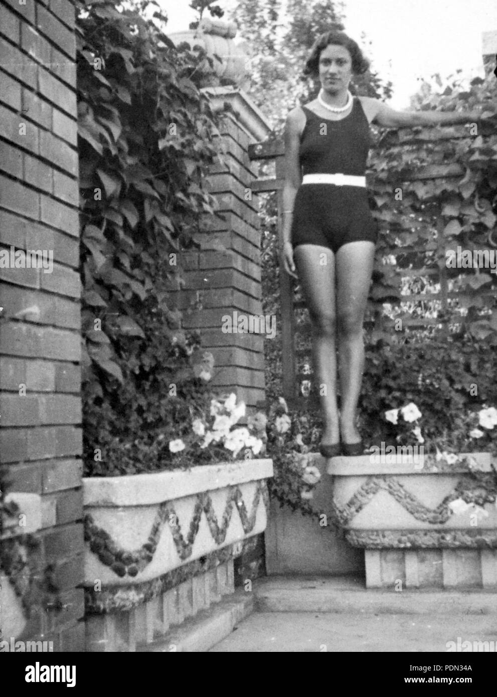 244 Weinblume portré, Szent Gellért Gyógyfürdő. Fortepan 8289 Stockfoto