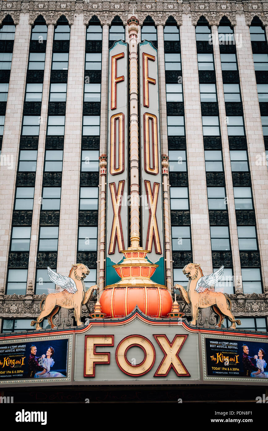 Das Fox Theatre, in Detroit, Michigan Stockfoto
