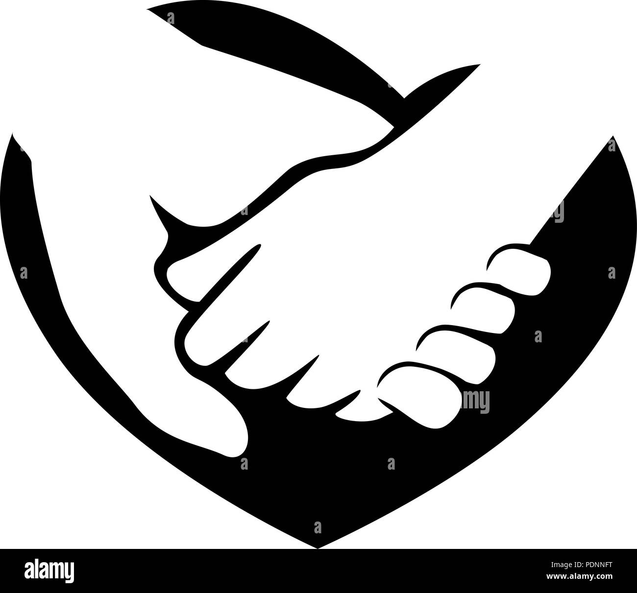 Abbildung Eine Mutter Und Kind Hande Zusammen In Ein Herz Schablone Konzept Stockfotografie Alamy