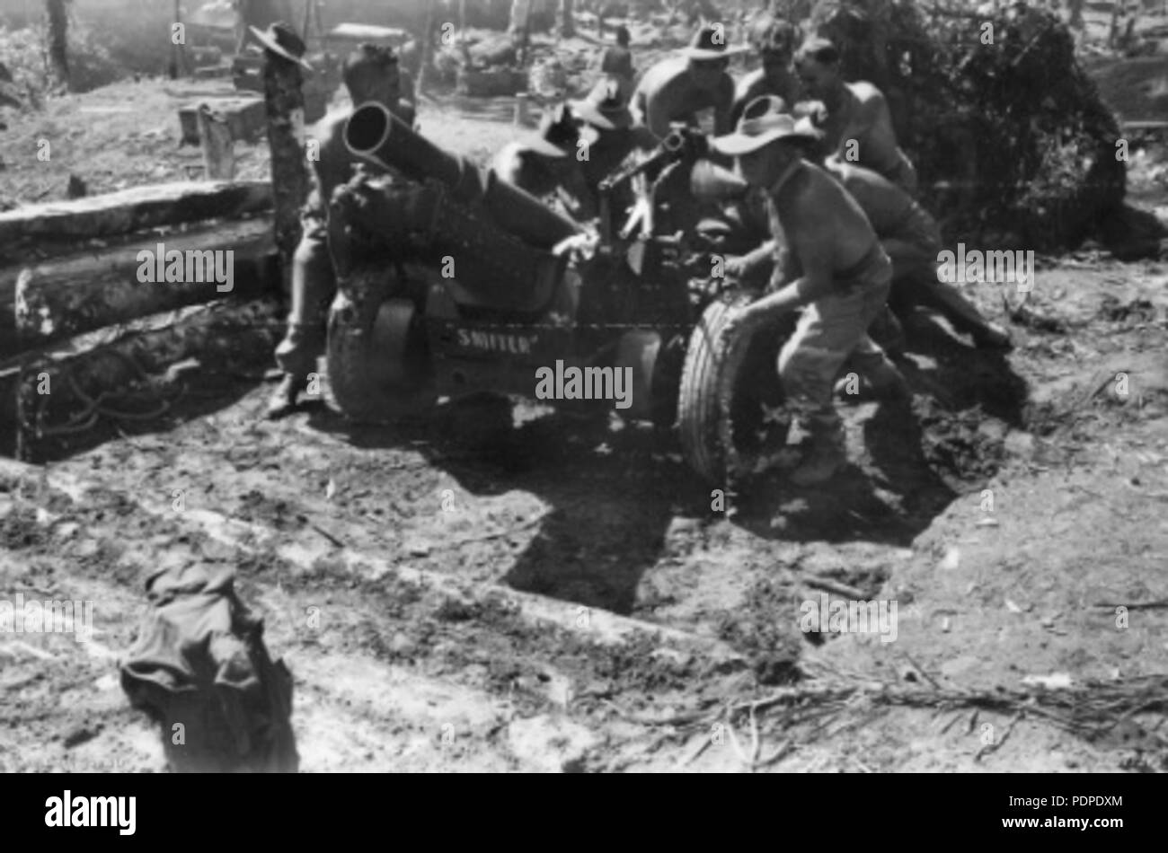 5 25 pounder Kurz Bougainville 1944 Stockfoto