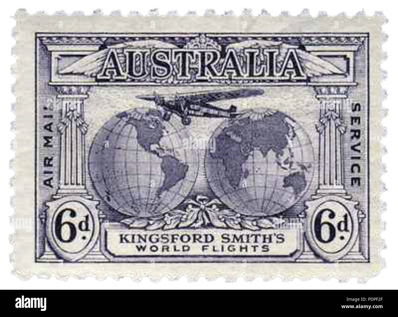 17 Australia-Stamp-1931-Kingsford Smith Stockfoto