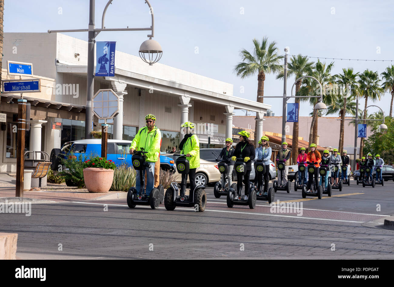 Scottsdale, AZ/USA -1.22.18: Segway 2-Rad, Selbstausgleichenden Transporter von Dean Kamen im Jahr 2001 erfunden und auf den Markt gebracht; hier Scottsdale Segwa Stockfoto