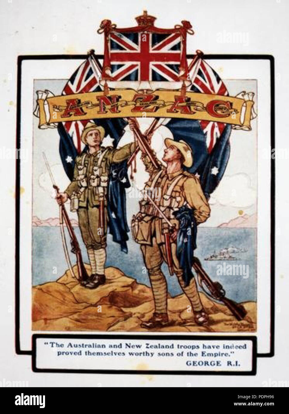 35 farbige Abbildung: Anzac Truppen nach den Kämpfen bei Gallipoli während des Ersten Weltkriegs (1) Stockfoto