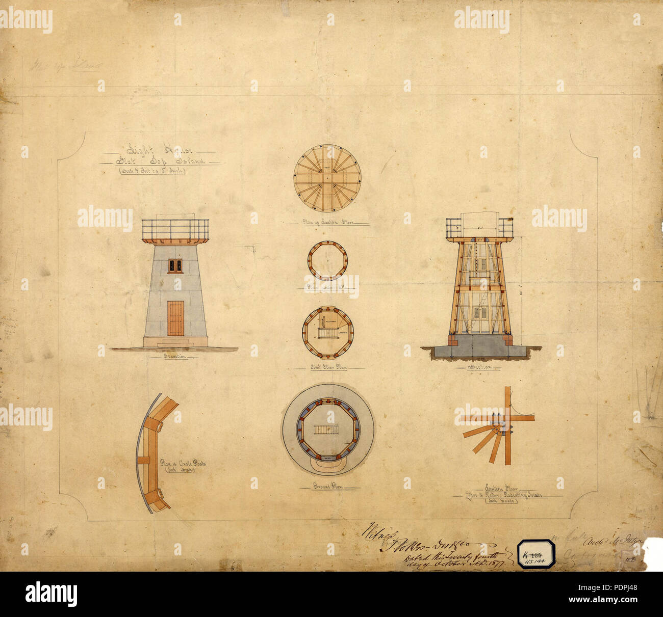 46 Flat Top Island Tower - Struktur, 1877 Stockfoto 46 Flat Top Island Tower - Struktur, 1877 Stockfoto