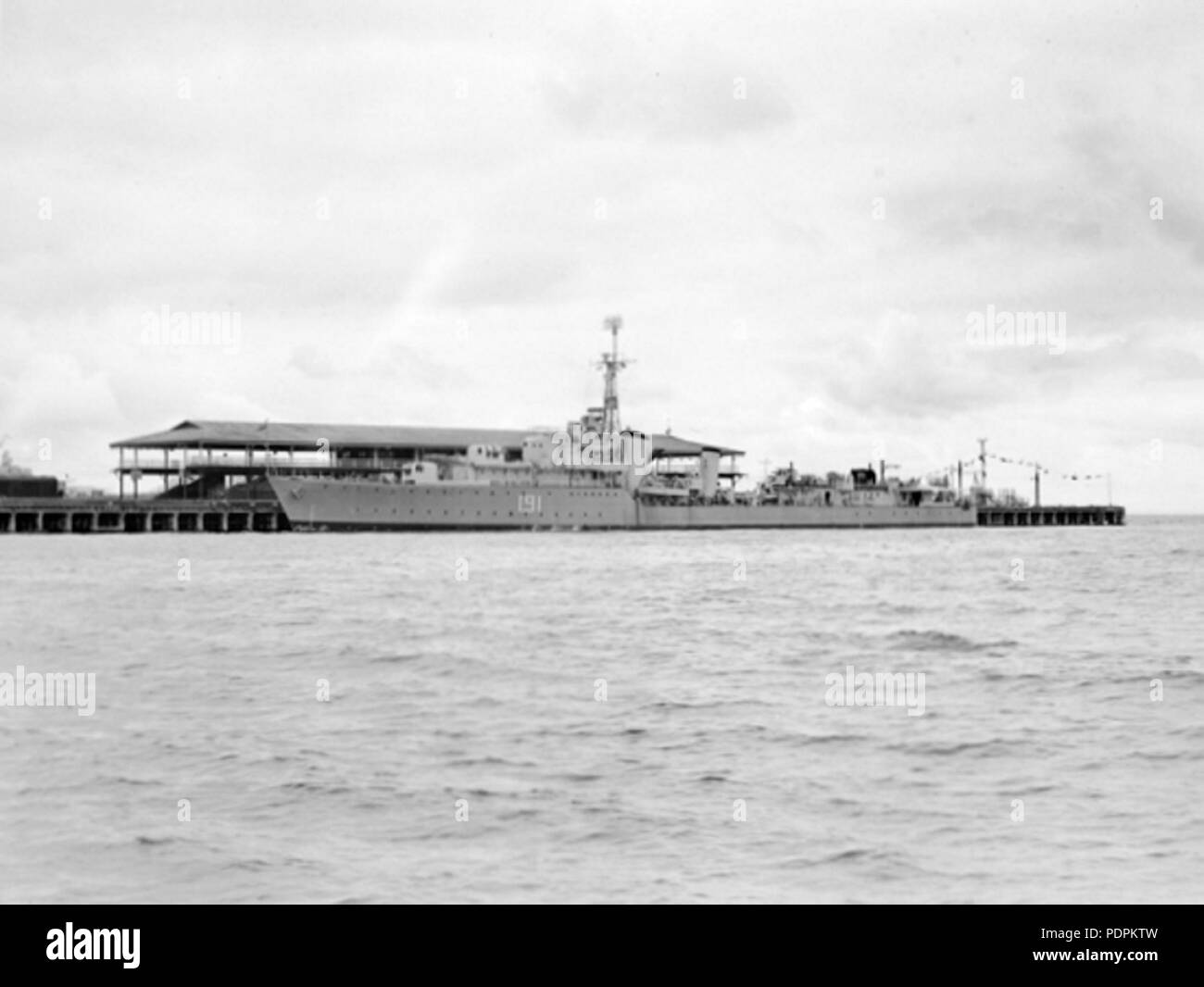57 HMAS Bataan (I 91) in Melbourne am 14. Februar 1946 Stockfoto