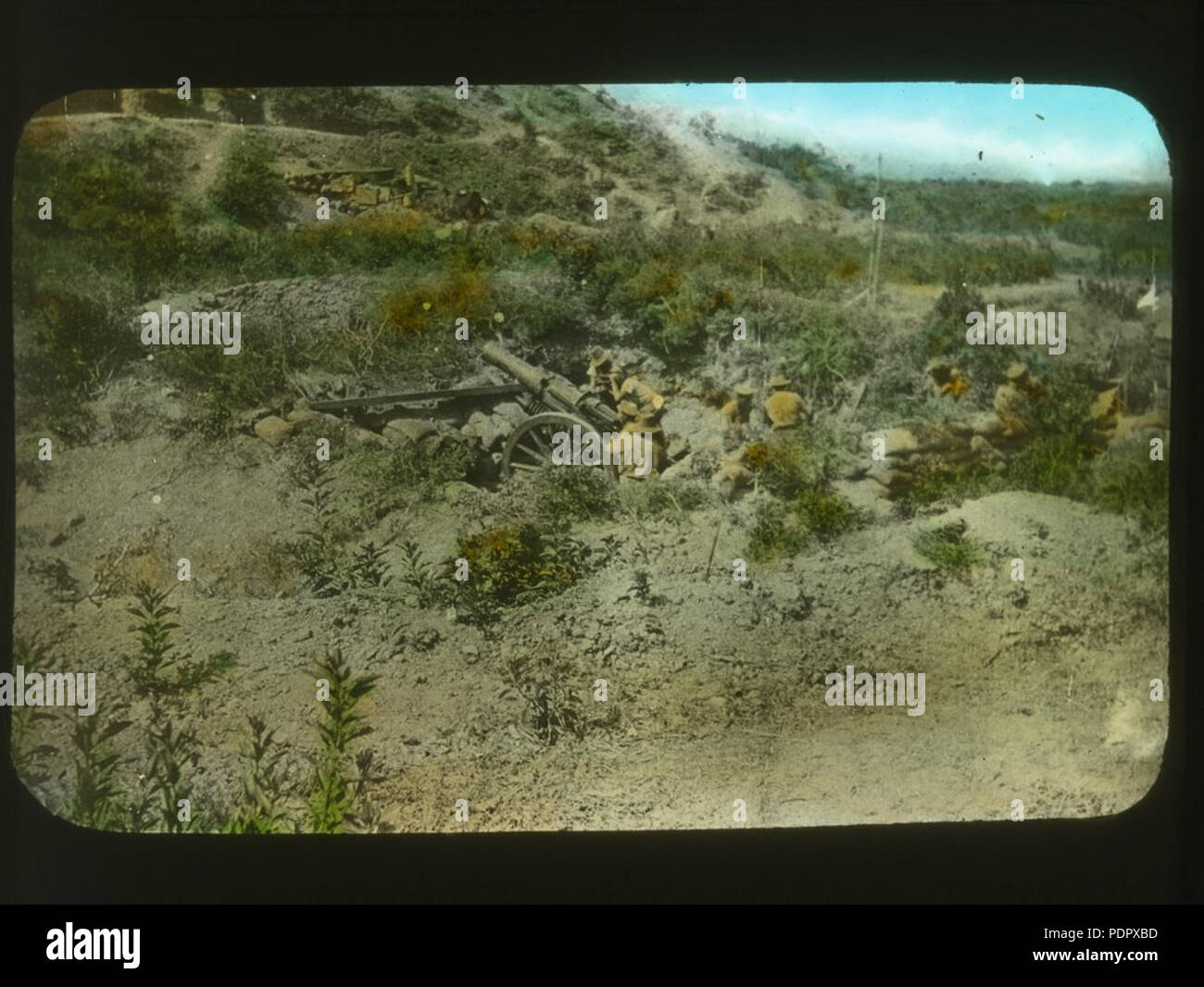 25 BL 6 Inch 30 cwt Haubitze bei Gallipoli in Farbe Stockfoto