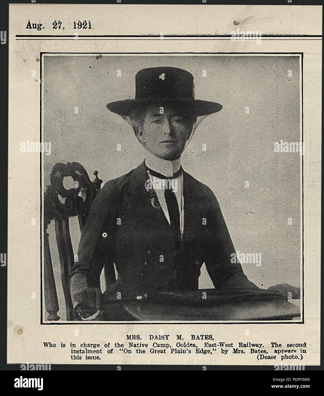 38 DaisyBates 1921 Stockfoto