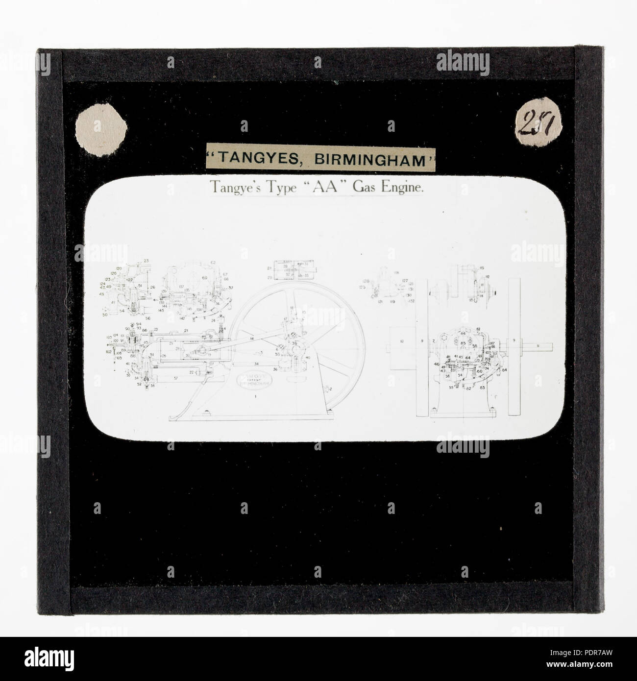 77 Laterne Folie - Tangyes Ltd, Typ AA Gasmotor Diagramm, um 1910 Stockfoto