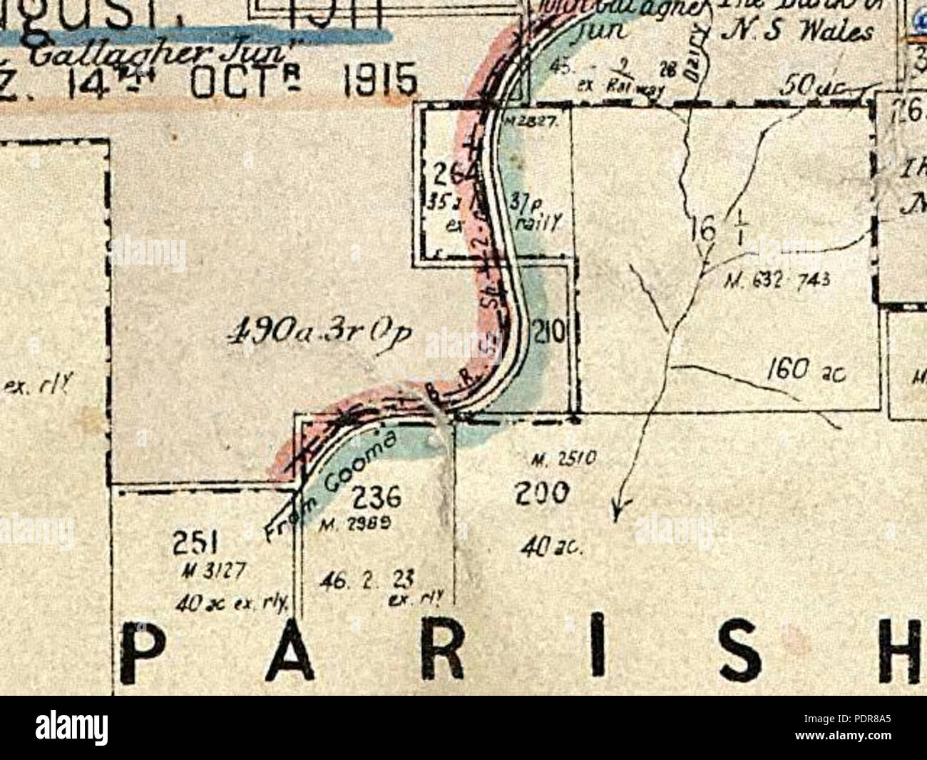 82 Majura Pfarrei Exklave NSW 1924 Stockfoto