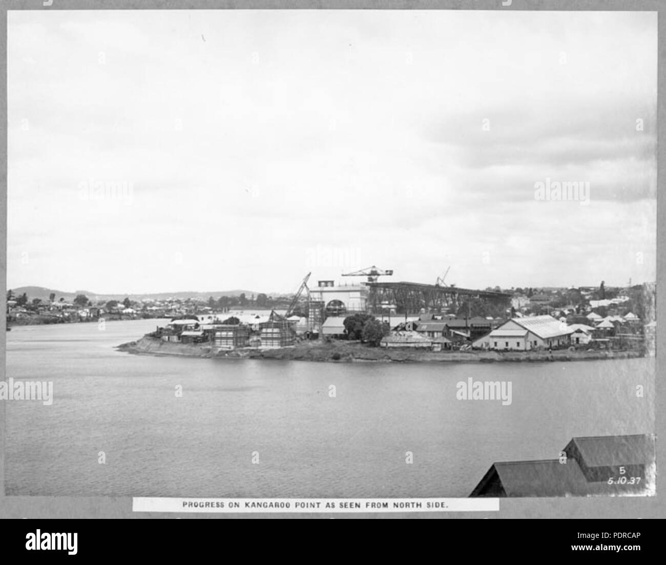 111 Queensland State Archive 3597 Fortschritte auf Kangaroo Point, Brisbane von Norden Seite 5 Oktober 1937 gesehen Stockfoto