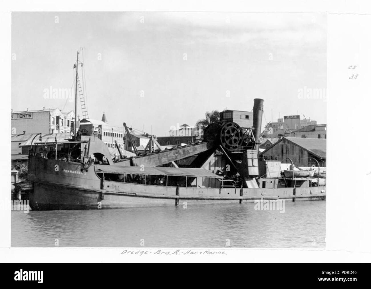 113 Queensland State Archive 4094 Dredgen Brisbane River c 1949 Stockfoto
