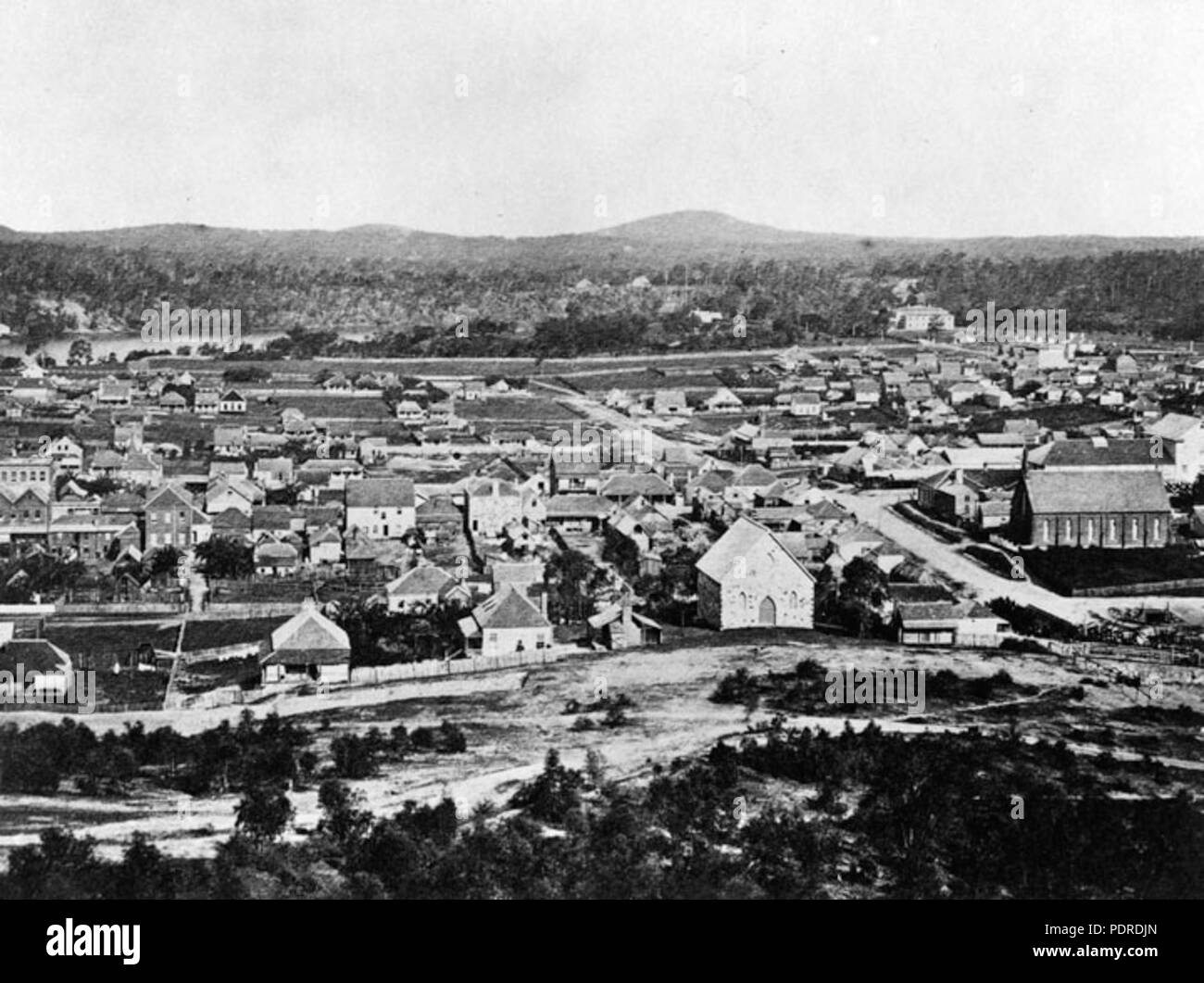 120 Queensland State Archive 5838 Blick auf Brisbane 1862 Stockfoto