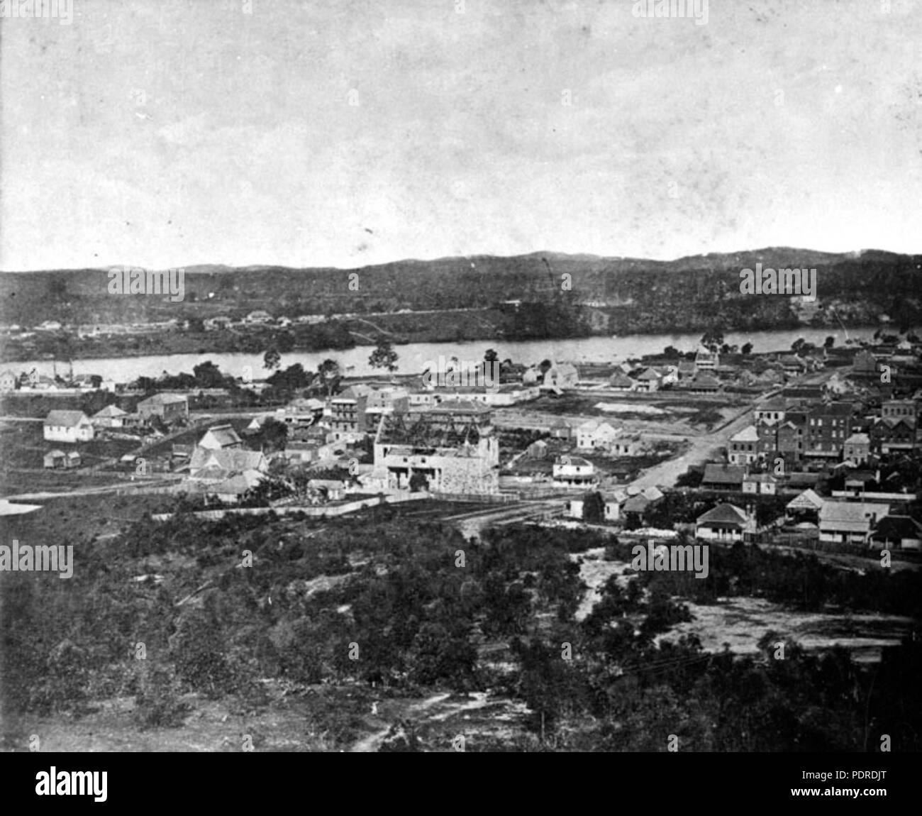 120 Queensland State Archive 5841 Blick auf Brisbane 1860 Stockfoto