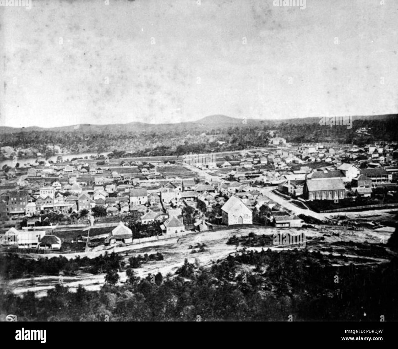 120 Queensland State Archive 5842 Blick auf Brisbane 1860 Stockfoto