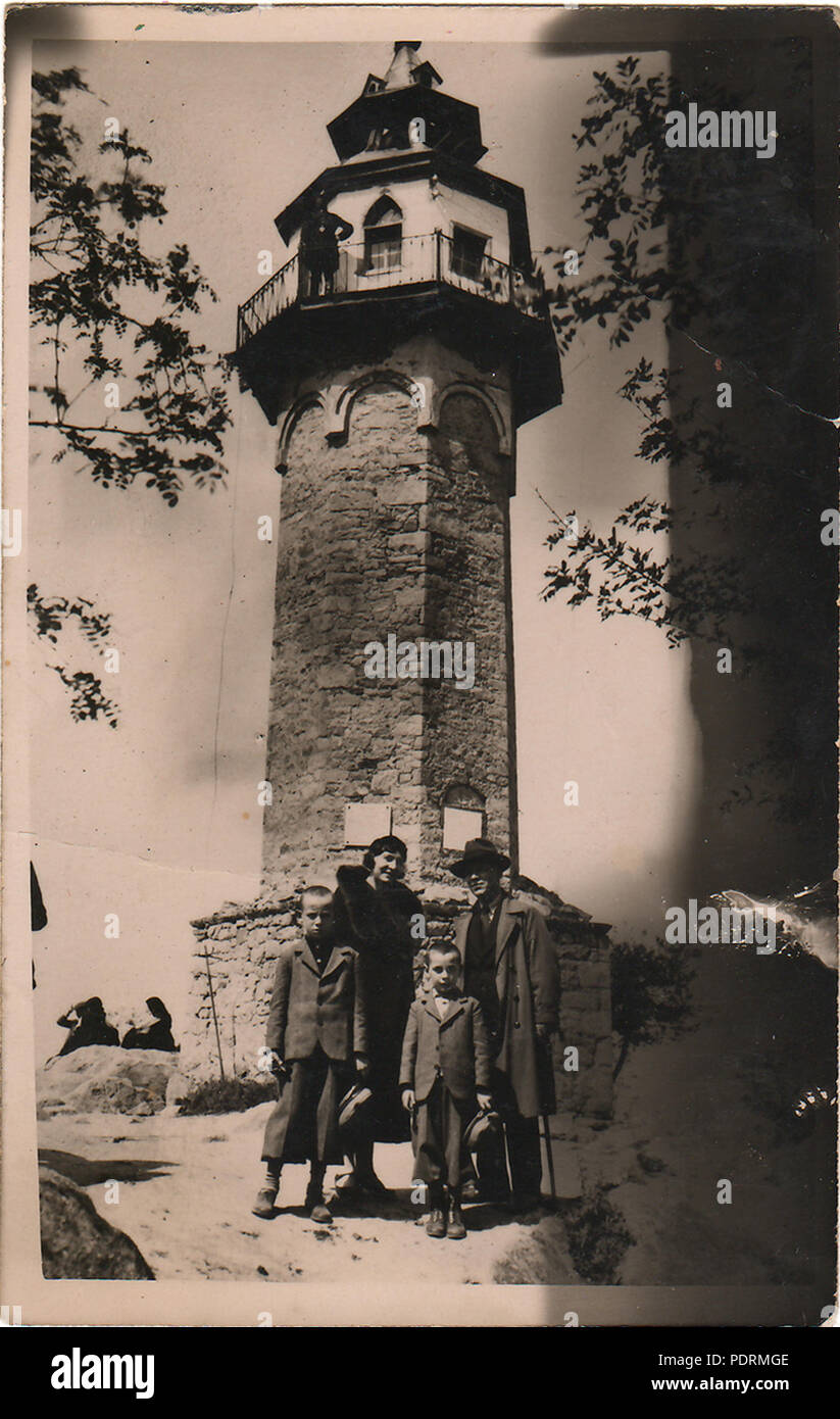 249 Osmanischen Uhrturm in Plovdiv auf alten Foto Stockfoto