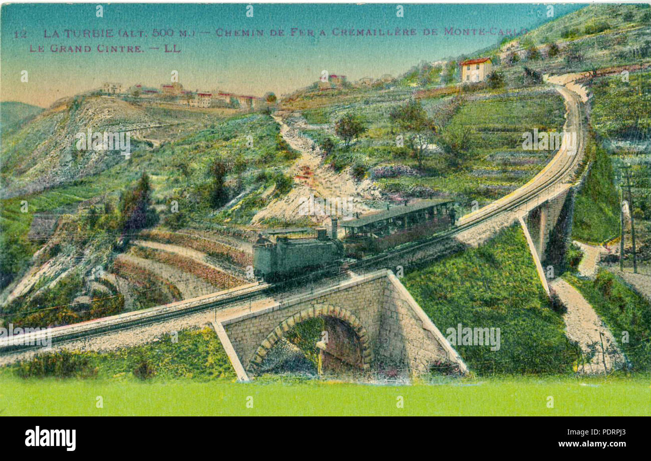 210 LL 12-LA TURBIE - Chemin de Fer à crémaillère de Monte-Carlo-Le Grand Cintre Stockfoto
