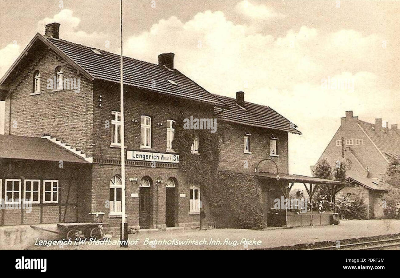205 Lengerich Stadtbahnhof um 1930 Stockfoto