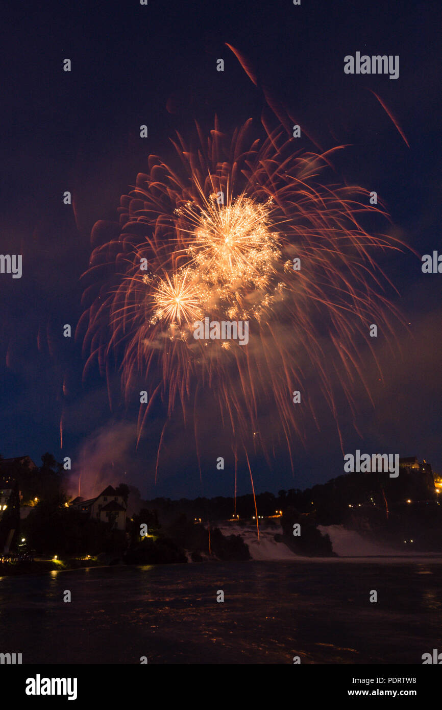 Rhine Falls Switzerland Fireworks Stockfotos Und Bilder Kaufen Alamy
