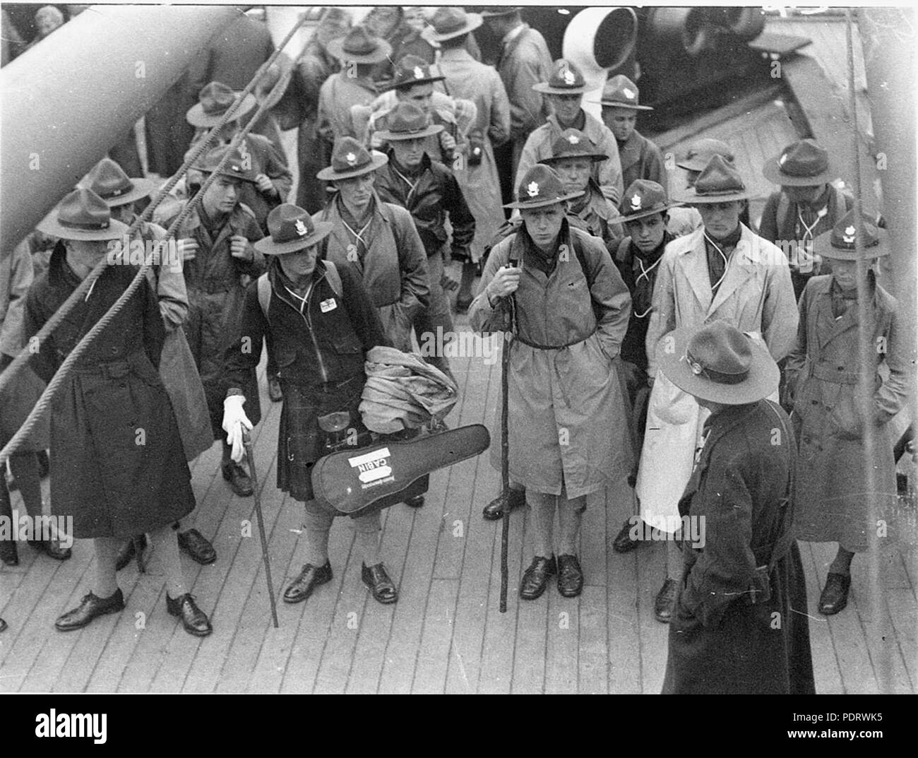 161 43250 SLNSW Pfadfinder kommen aus Kanada mit dem Schiff Stockfoto