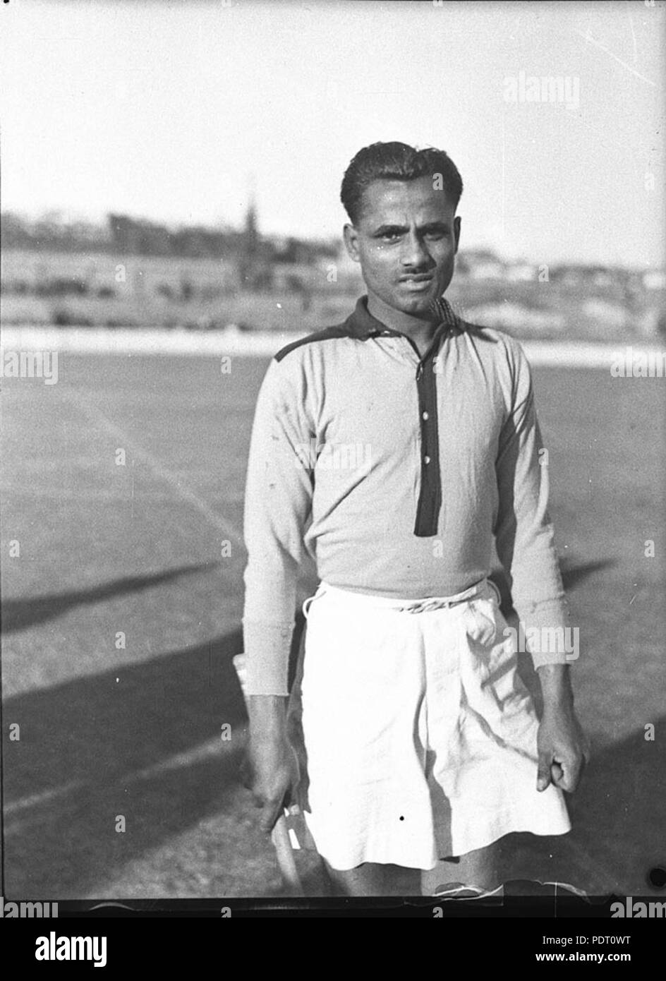 188 81891 SLNSW indischen Kapitän Dhayan Chand in Sydney im August indischen Hockeymannschaft 1935 getroffen Stockfoto