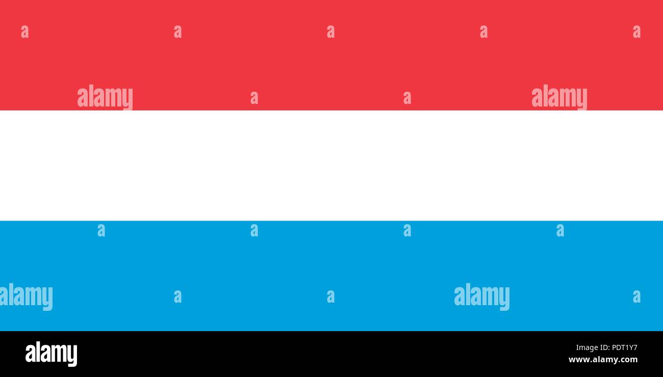 Vektor Bild für Luxemburg Flagge. Auf der Grundlage der Offiziellen und dem genauen Luxemburg Flagge Abmessungen (2:1) und Farben (032C, Weiß und 299 C) Stock Vektor