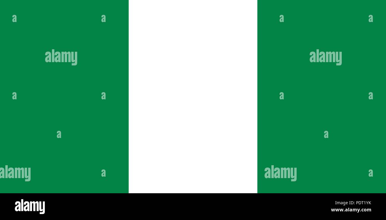 Vektor Bild für Nigeria Flagge. Auf der Grundlage der Offiziellen und dem genauen nigerianischer Flagge Abmessungen (2:1) und Farben (348 C und Weiß) Stock Vektor