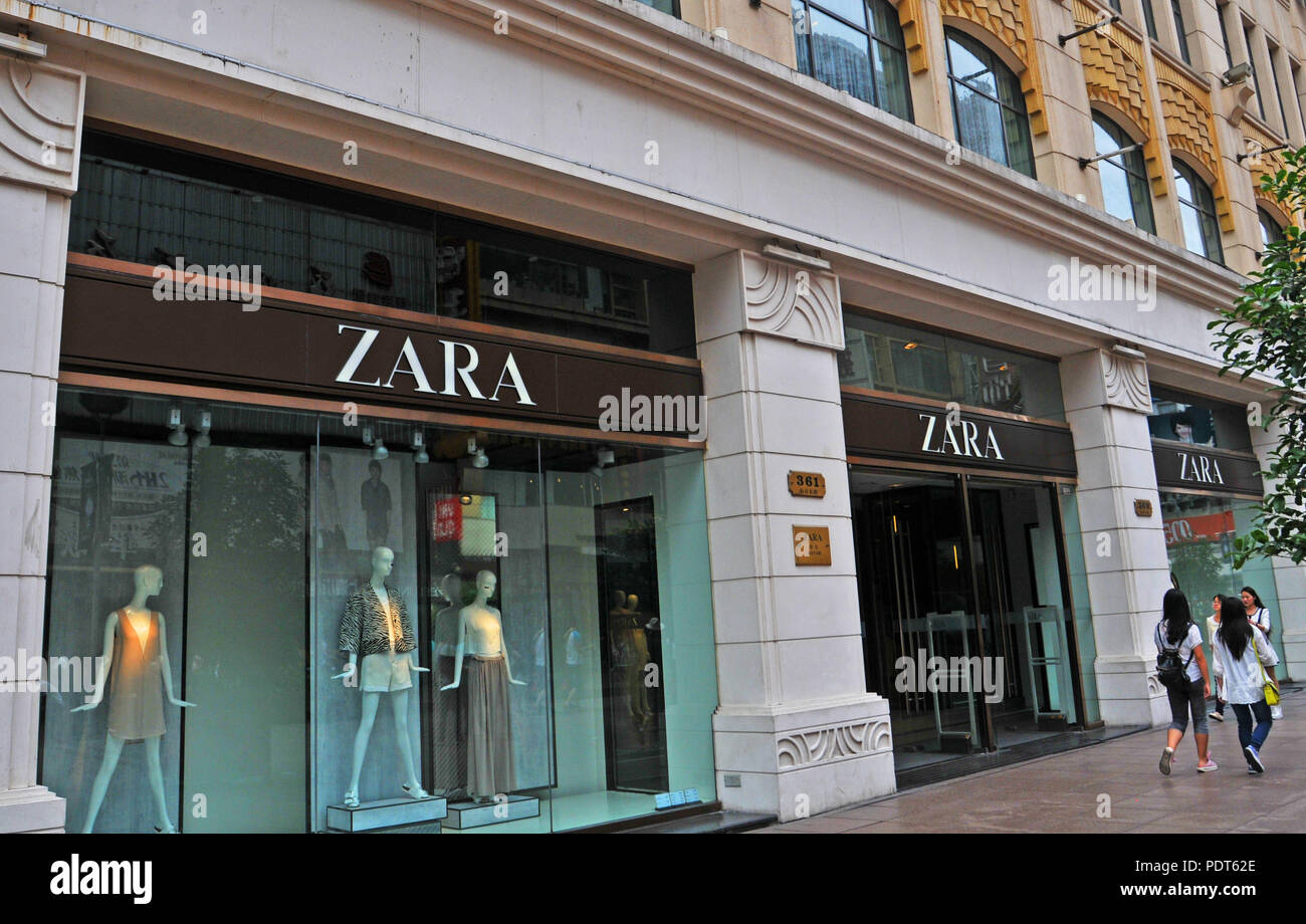 Zara Boutique, Nanjin Road, Shanghai, China Stockfoto