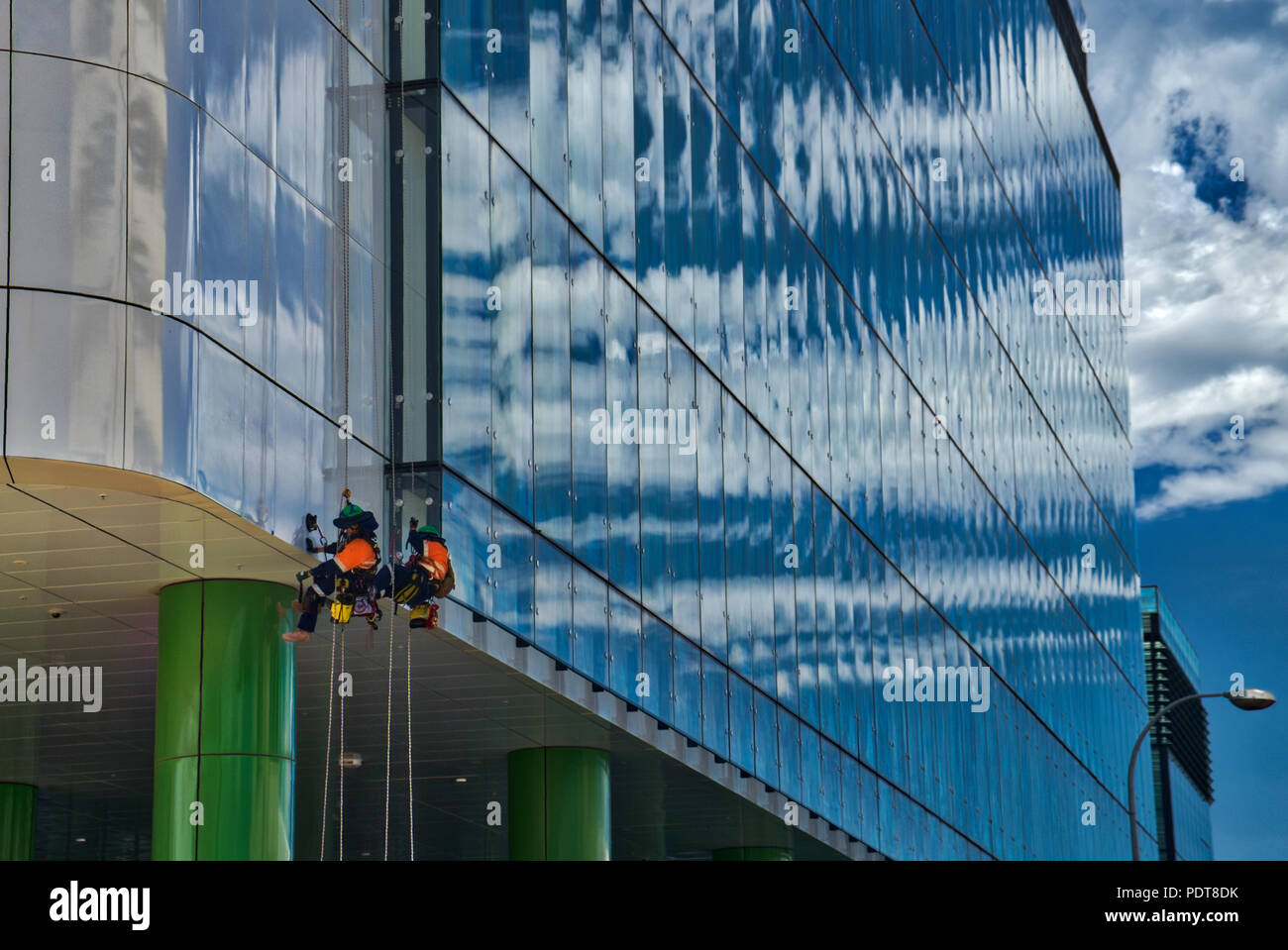 Wenn Arbeitnehmer in Atem links Stockfoto