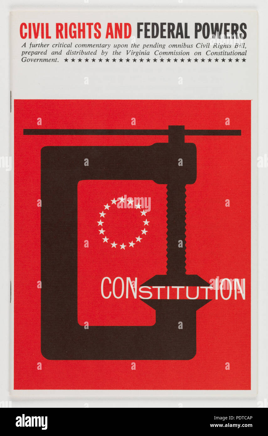 Die bürgerlichen Rechte und Befugnisse des Bundes Broschüre, 1964 Stockfoto
