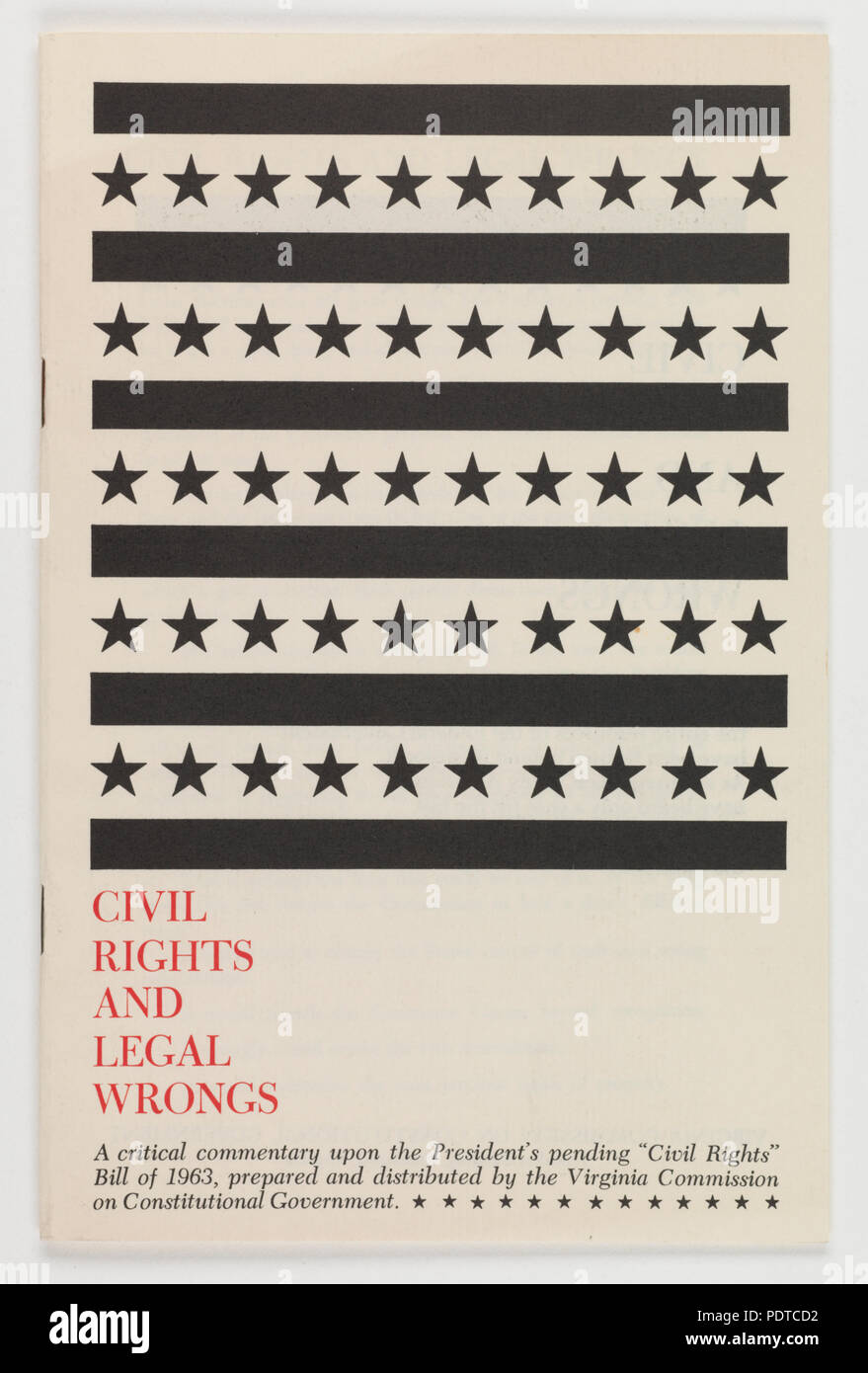 Die bürgerlichen Rechte und rechtlichen Unrecht Broschüre, 1963 Stockfoto